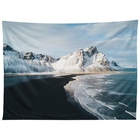 Michael Schauer Iceland Mountain Beach Tapestry