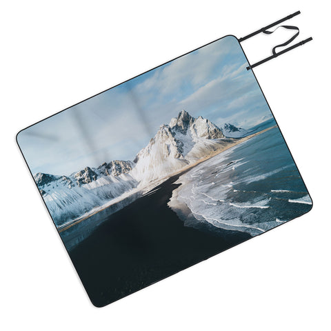 Michael Schauer Iceland Mountain Beach Picnic Blanket