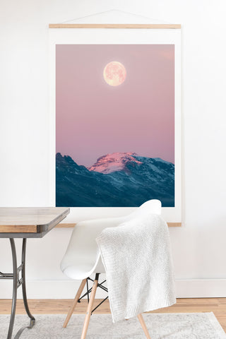 Michael Schauer Moon and the Mountains Art Print And Hanger