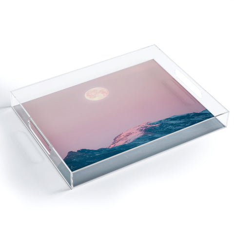 Michael Schauer Moon and the Mountains Acrylic Tray