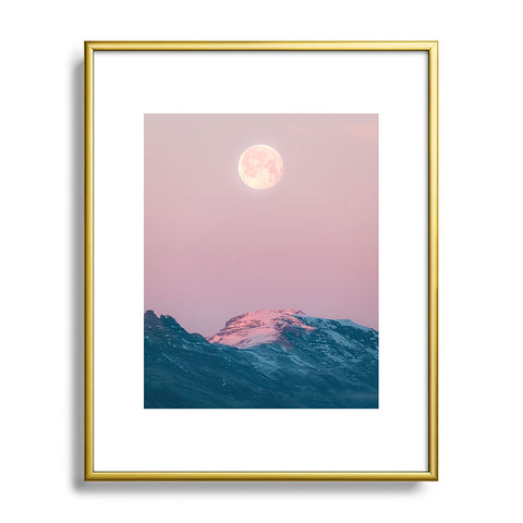Michael Schauer Moon and the Mountains Metal Framed Art Print