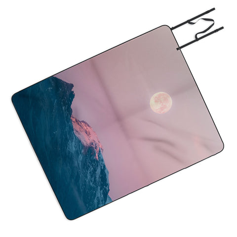 Michael Schauer Moon and the Mountains Picnic Blanket