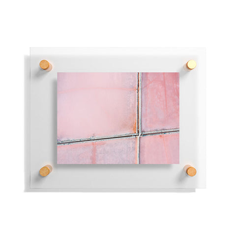 Michael Schauer Pink Salt Lake from above Floating Acrylic Print