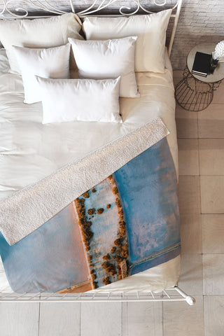 Michael Schauer Salt Lake near a City in Sicily Fleece Throw Blanket