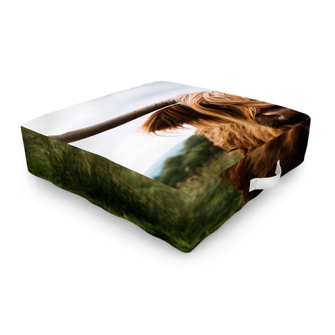 Michael Schauer Scottish Highland Cattle Outdoor Floor Cushion