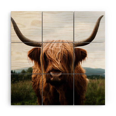 Michael Schauer Scottish Highland Cattle Wood Wall Mural