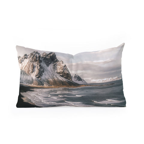 Michael Schauer Stokksnes Icelandic Mountain Beach Sunset Oblong Throw Pillow