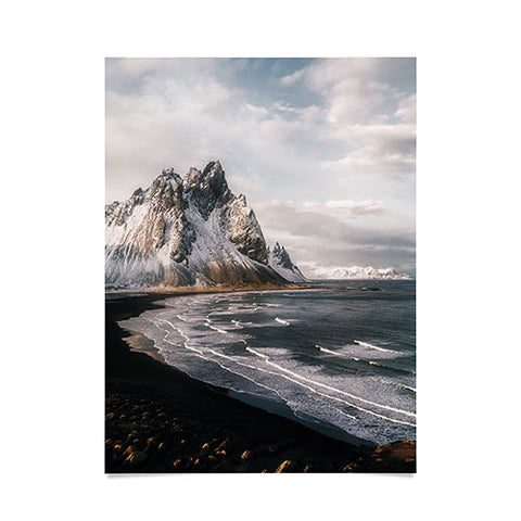 Michael Schauer Stokksnes Icelandic Mountain Beach Sunset Poster