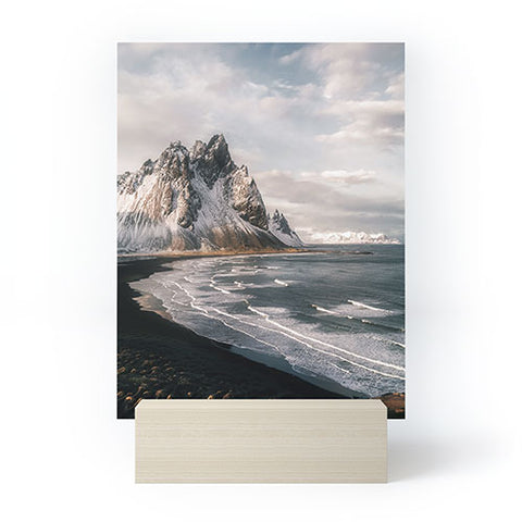 Michael Schauer Stokksnes Icelandic Mountain Beach Sunset Mini Art Print