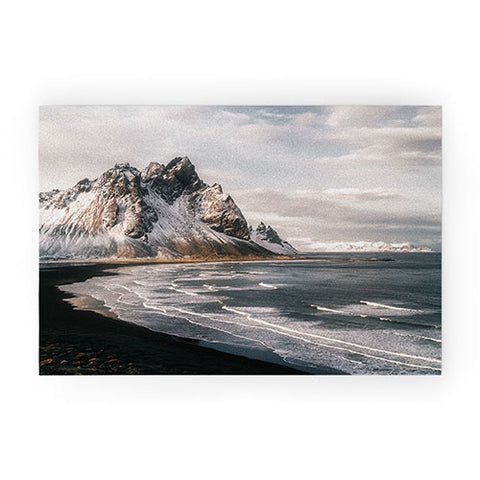 Michael Schauer Stokksnes Icelandic Mountain Beach Sunset Welcome Mat