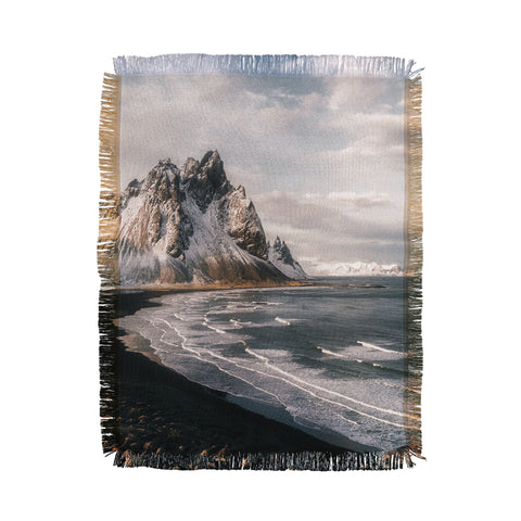 Michael Schauer Stokksnes Icelandic Mountain Beach Sunset Throw Blanket