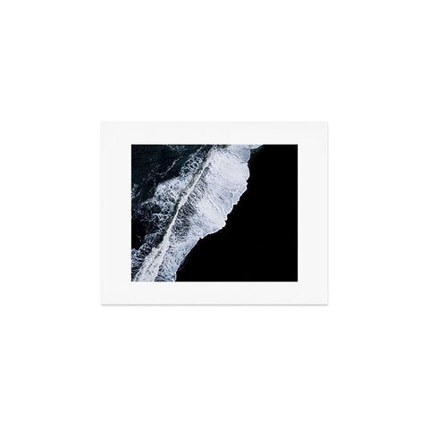 Michael Schauer Waves crashing on a black sand beach Art Print