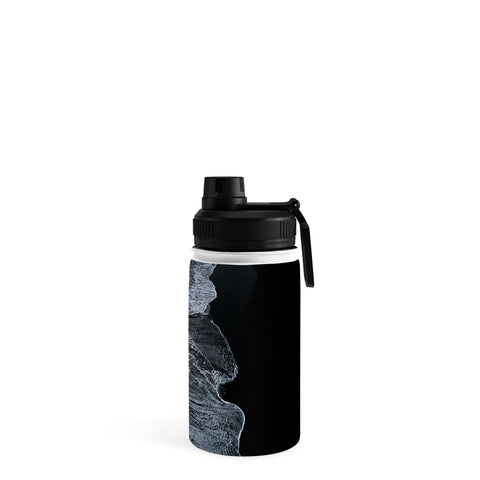 Michael Schauer Waves on a black sand beach Water Bottle