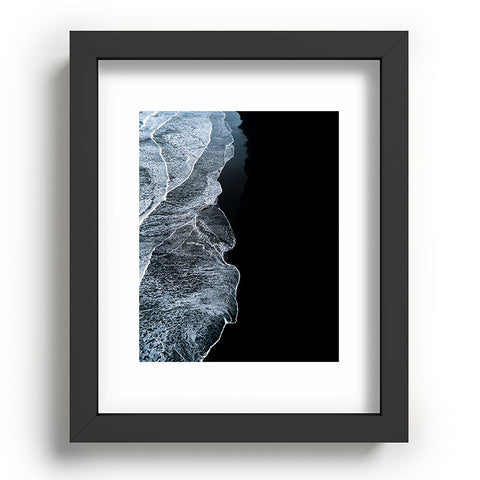 Michael Schauer Waves on a black sand beach Recessed Framing Rectangle