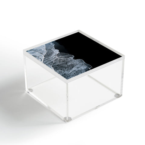 Michael Schauer Waves on a black sand beach Acrylic Box