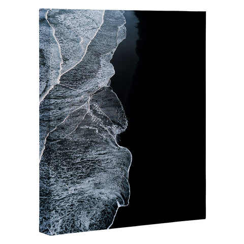 Michael Schauer Waves on a black sand beach Art Canvas