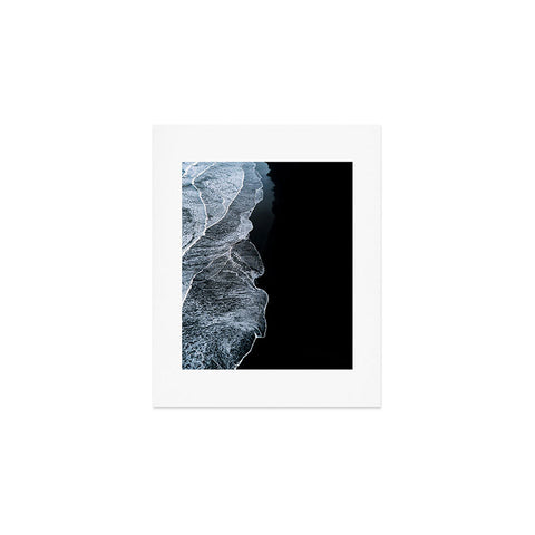 Michael Schauer Waves on a black sand beach Art Print