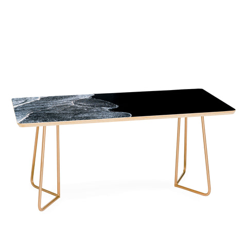 Michael Schauer Waves on a black sand beach Coffee Table