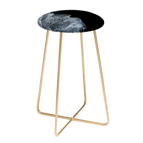 Michael Schauer Waves on a black sand beach Counter Stool