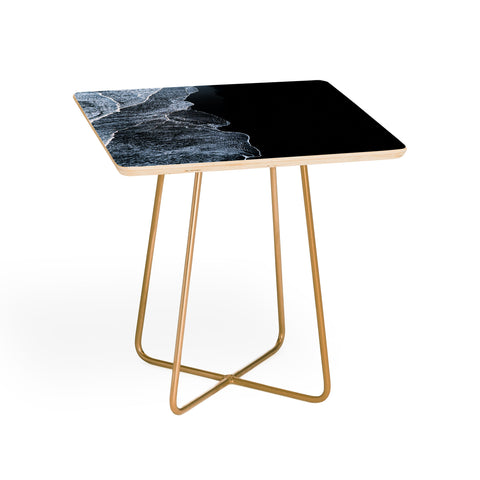 Michael Schauer Waves on a black sand beach Side Table