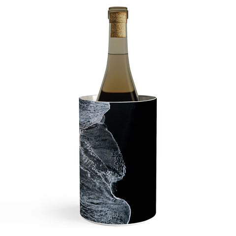 Michael Schauer Waves on a black sand beach Wine Chiller
