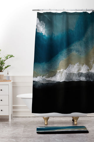 Michael Schauer Where the river meets the ocean Shower Curtain And Mat