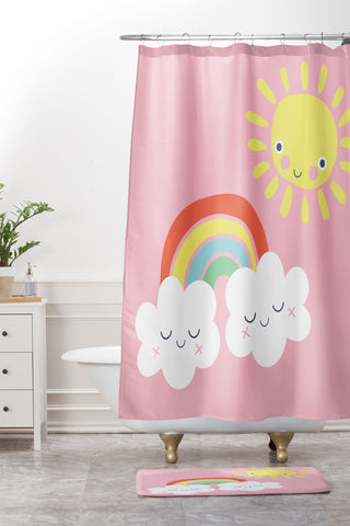 MICHELE PAYNE Fair Weather Friends Shower Curtain And Mat