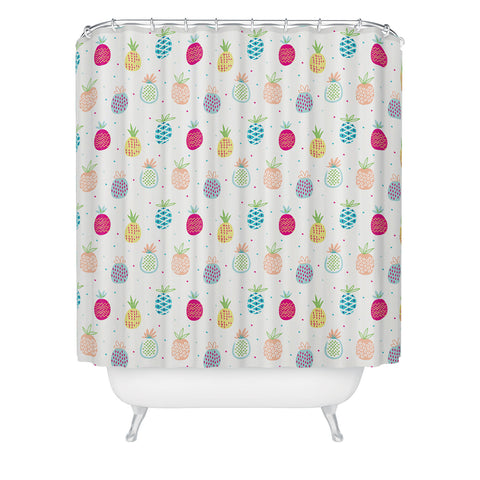 MICHELE PAYNE Pineapples I Shower Curtain