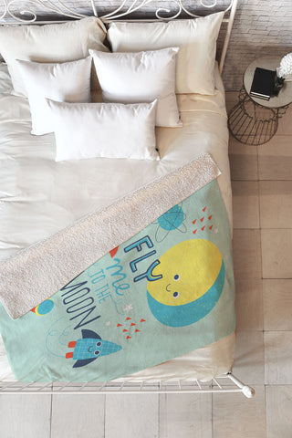 MICHELE PAYNE To The Moon And Back I Fleece Throw Blanket