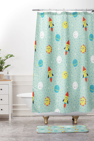 MICHELE PAYNE To The Moon And Back I Shower Curtain And Mat