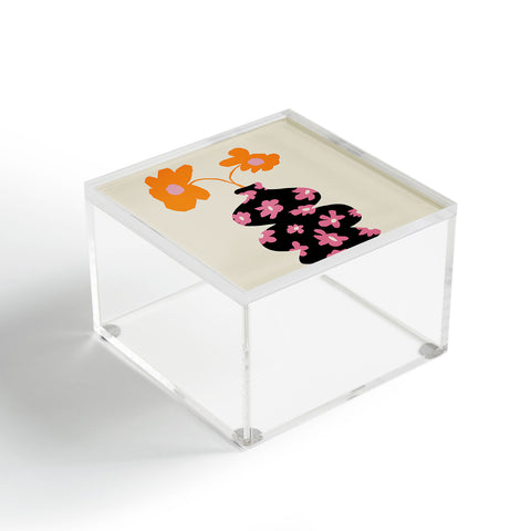 Miho Black floral Vase Acrylic Box