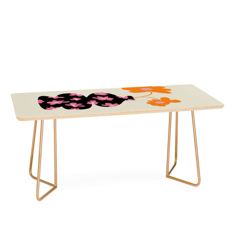 Miho Black floral Vase Coffee Table