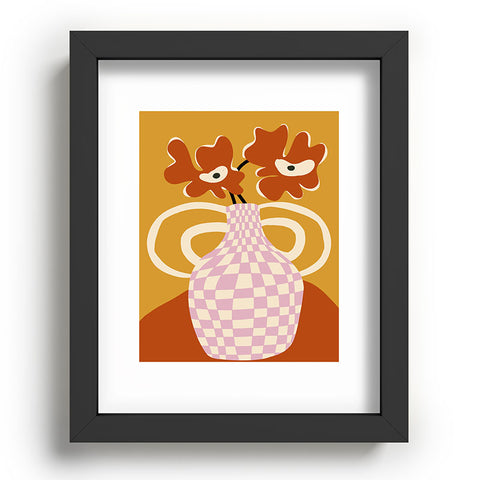 Miho Checkered retro flower pot Recessed Framing Rectangle