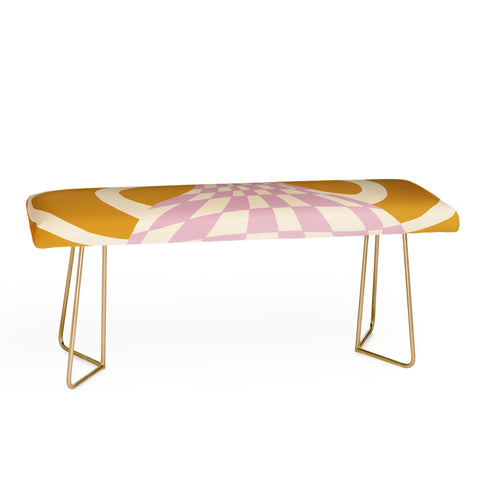 Miho Checkered retro flower pot Bench