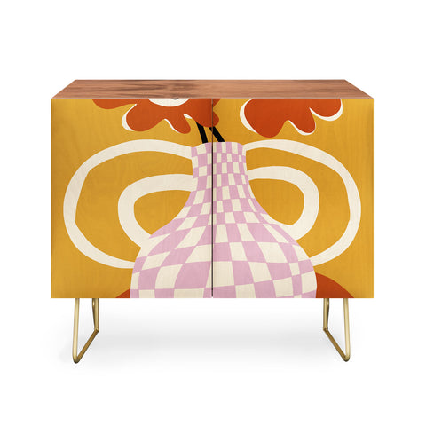 Miho Checkered retro flower pot Credenza