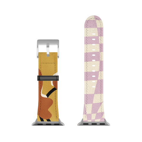 Miho Checkered retro flower pot Apple Watch Band