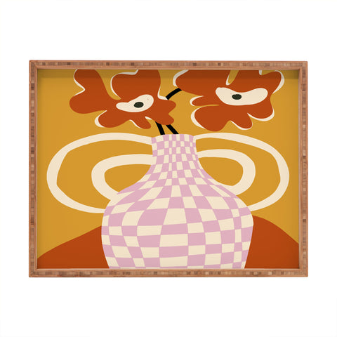 Miho Checkered retro flower pot Rectangular Tray