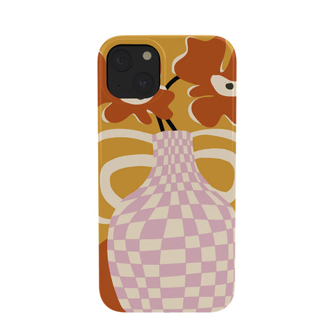 Miho Checkered retro flower pot Phone Case