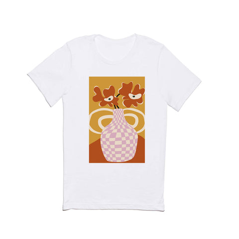 Miho Checkered retro flower pot Classic T-shirt