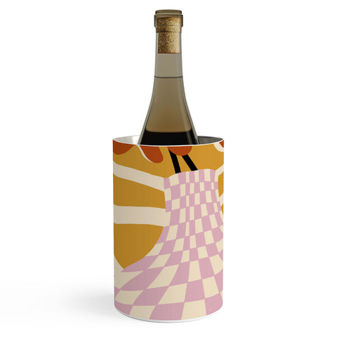 Miho Checkered retro flower pot Wine Chiller
