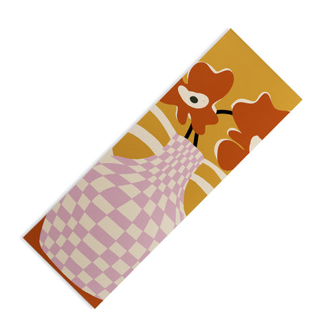 Miho Checkered retro flower pot Yoga Mat