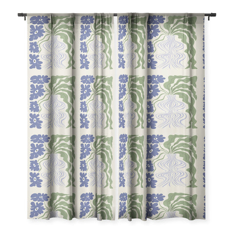 Miho Dropping leaf plant Sheer Window Curtain