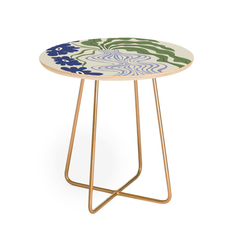 Miho Dropping leaf plant Round Side Table