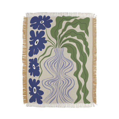 Miho Dropping leaf plant Throw Blanket