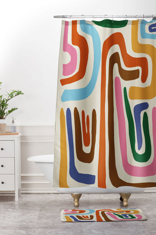 Miho Feeling flow Shower Curtain And Mat