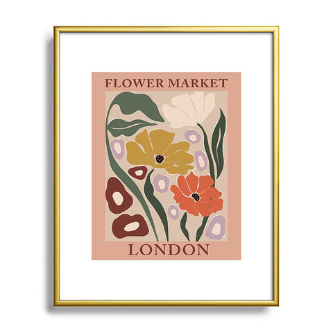 Miho flower market london Metal Framed Art Print