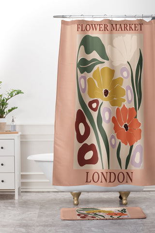 Miho flower market london Shower Curtain And Mat