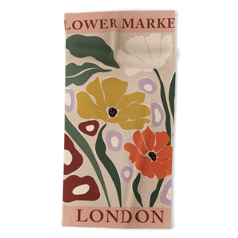 Miho flower market london Beach Towel