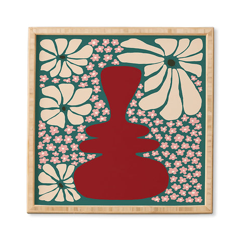 Miho Happy Retro flower vase 1 Framed Wall Art