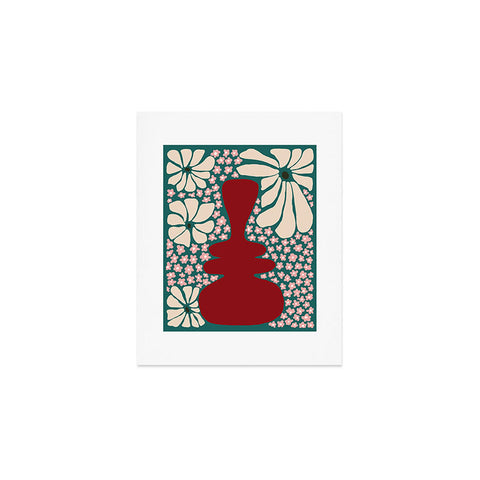 Miho Happy Retro flower vase 1 Art Print